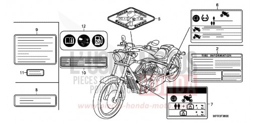 ETIQUETTE DE PRECAUTIONS VT1300CXAA de 2010